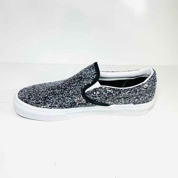 Vans Classic Slip On Sneakers Women’s Black/Purple Glitter Party Size 7 - Picture 4 of 12